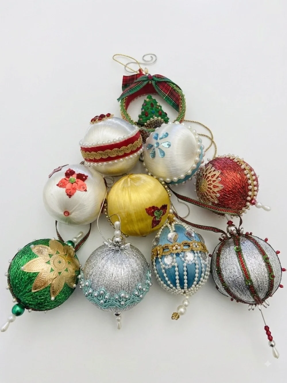 Miscellaneous Handmade Christmas Ornaments Set of 10 With Two Elves xx